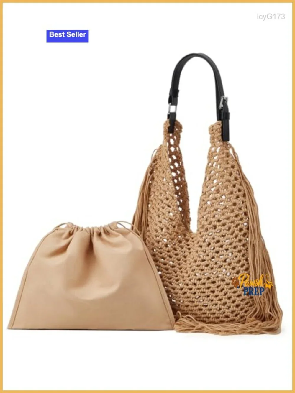 Crochet Shoulder Bag Fringe Hollow Woven Hobo Tote Handbag Large Travel Beach